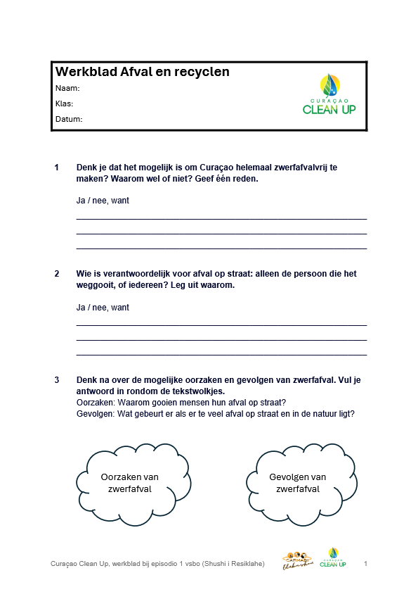 werkblad deel 1 vsbo