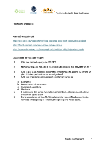 Blachi di tarea deep sea PO